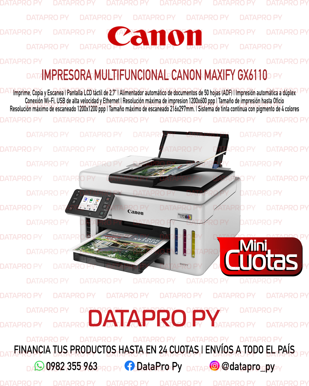 Impresora Multifuncional Canon Maxify GX6110